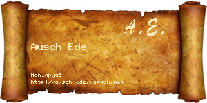 Ausch Ede névjegykártya